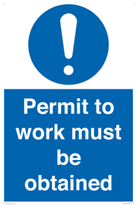 Permit to work must be obtained
